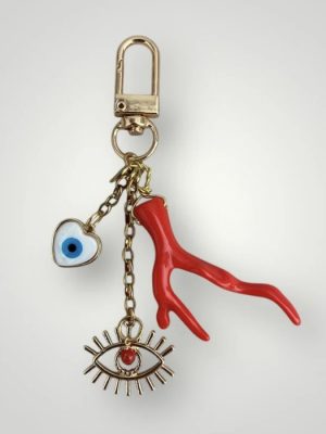 Bijou : Porte-clés l'Ochju coeur blanc