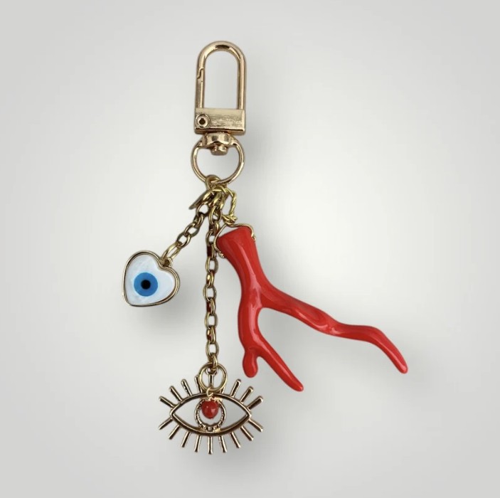 Bijou : Porte-clés l'Ochju coeur blanc