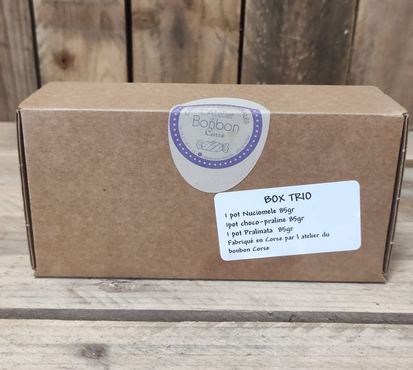 Box trio : choco praline, nuciomele, pralinata