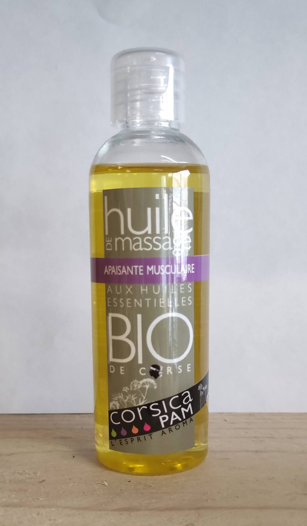Huile de massage bio aux huiles essentielles