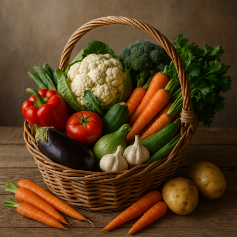 panier du jour de légumes