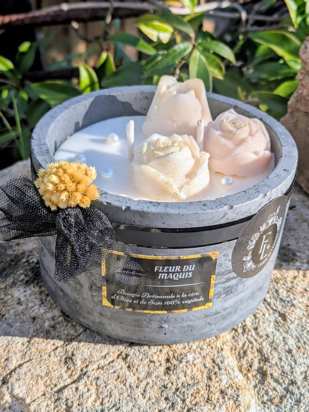 Pot et Bougie coulés à la main 100% Artisanale - Laurbullina