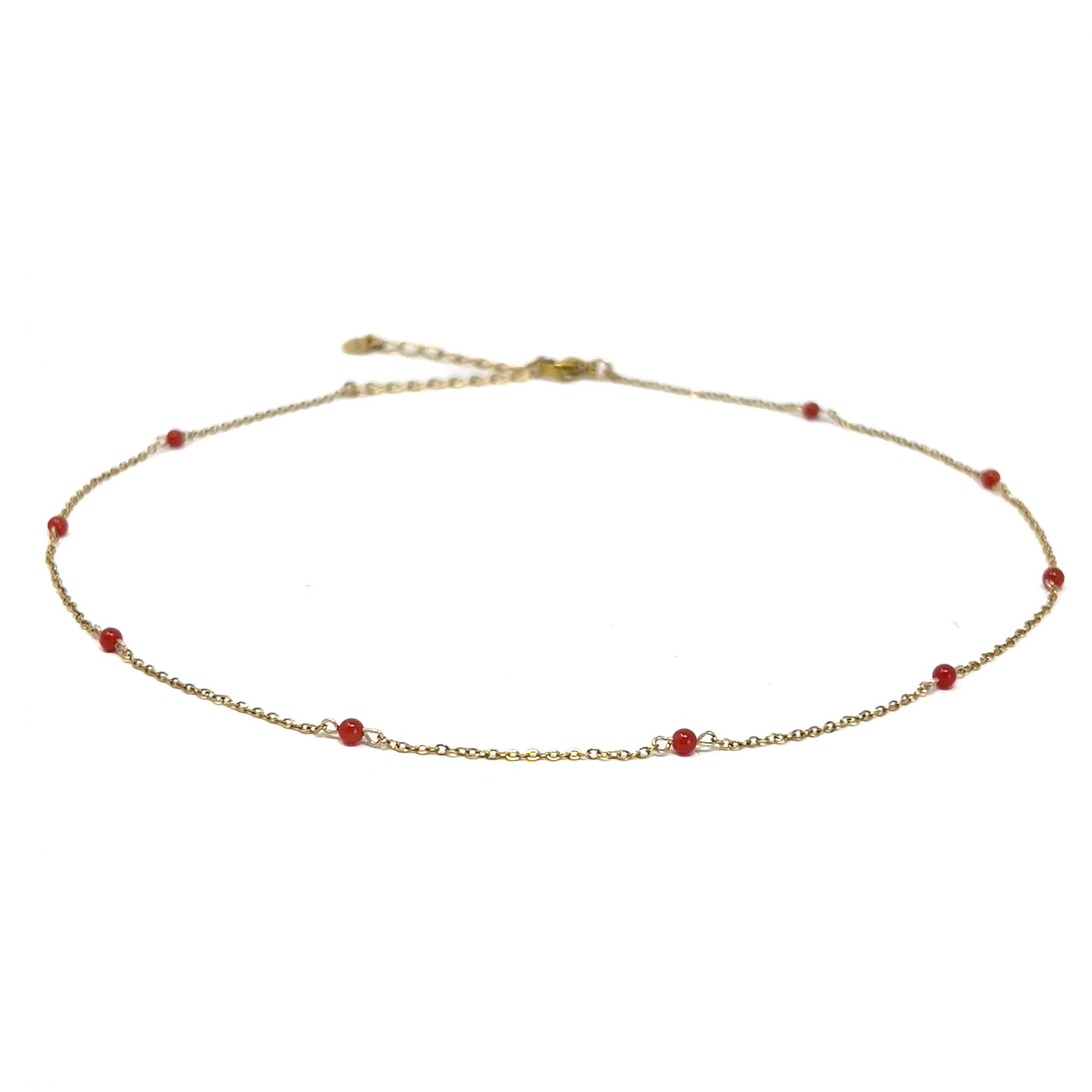 Lia - Collier en perles de Corail rouge