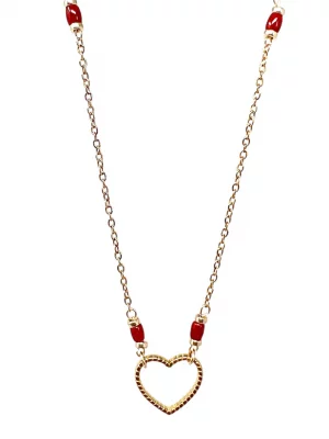 Collier Love en Corail rouge de Méditerranée – acier inoxydable | Coralivia